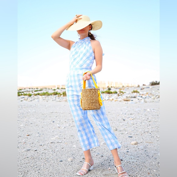 J. Crew High-neck jumpsuit in gingham cotton poplin - Picture 2 of 13